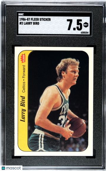 1986 Fleer Sticker Larry Bird #2 SGC 7.5
