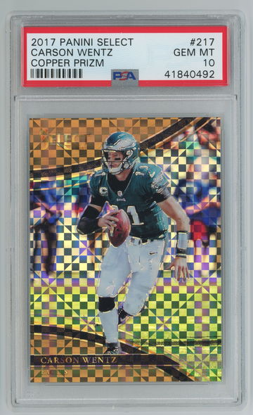 2017 Panini Select Copper Prizm  /49 Carson Wentz PSA 10