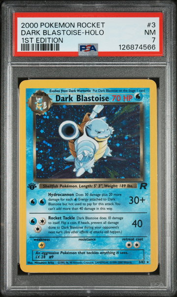 2000 Pokemon Team Rocket 1st Edition Holo Dark Blastoise #3 PSA 7