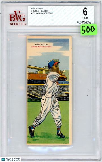 1955 Topps Double Header R.Herbert H.Aaron #105 /R.Herbert BVG 6