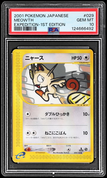 2001 Pokemon Expedition Japanese Meowth 1st Edition PSA 10