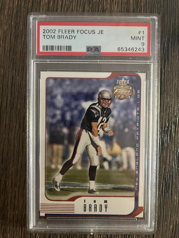 2002 Fleer Focus JE Tom Brady PSA 9 