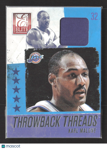 2014 Panini Elite Throwback Threads Karl Malone #37 Game-worn material