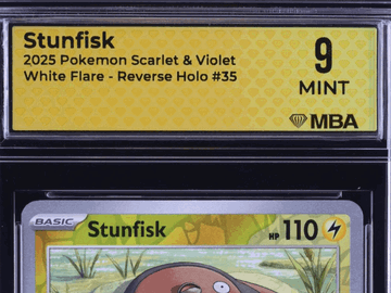 2025 Pokemon Scarlet & Violet White Flare Stunfisk Reverse Holo MBA 9 #35