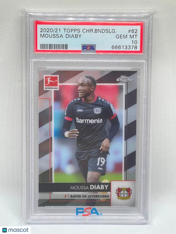 2020 Topps Chrome Bundesliga Moussa Diaby #62 PSA 10