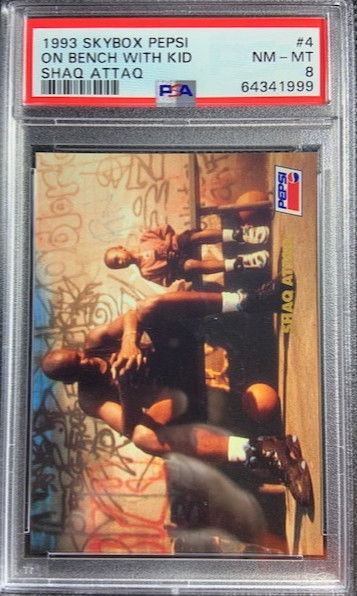 1993 SKYBOX PEPSI SHAQUILLE O'NEAL BENCH ON KID PSA 8 RC ROOKIE SCARCE HOF POP 2
