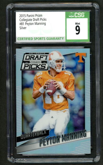 2015 Panini Prizm Collegiate Draft Picks #81 Peyton Manning Silver CSG 9 Mint
