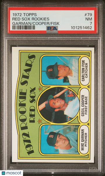 1972 Topps Red Sox Rookies #79 Garman Cooper Fisk PSA 7