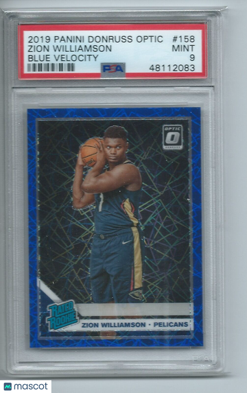 2019 Panini Donruss Optic Zion Williamson #158 Blue Velocity PSA 9