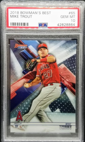 Mike Trout 2018 Bowman's Best # 65 Graded PSA Gem Mint 10