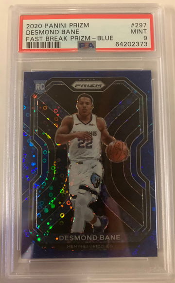 2020 Panini Prizm Desmond Bane Blue Fastbreak Prizm /175 PSA 9