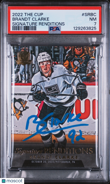 2022-23 Upper Deck The Cup Signature Renditions Brandt Clarke #SRBC Rookie PSA 7