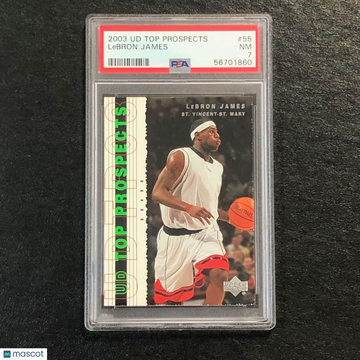 2003 Upper Deck Top Prospects LeBron James #55 PSA 7