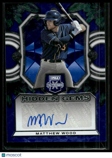 2023 Panini Elite Extra Edition Matthew Wood #HG-MWD Hidden Gems Blue Signatures AU