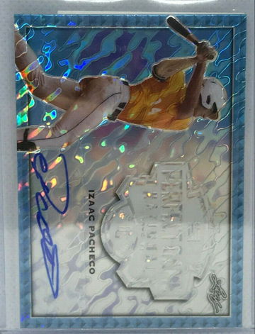  Izaac Pacheco 2020 Leaf Metal Pre-Production Proof Marble Platinum 1/1 Auto