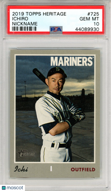 2019 Topps Heritage Ichiro #725 Nickname PSA 10