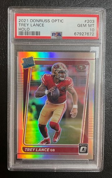Trey Lance Donruss Optic Rated Rookie Silver Holo PSA10 