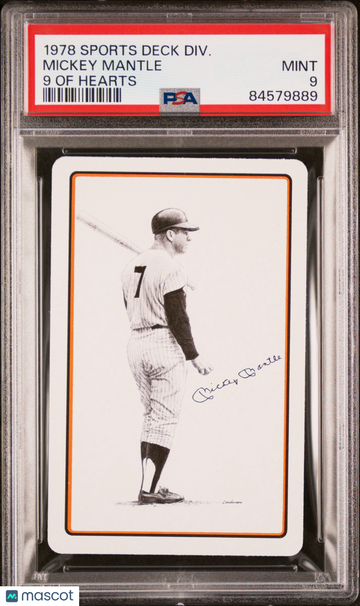 1978 Sports Deck Divison Mickey Mantle PSA 9 - Yankees - Nine of Hearts