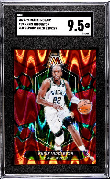 2023 Panini Mosaic Red Seismic Khris Middleton #59 /299 SGC 9.5