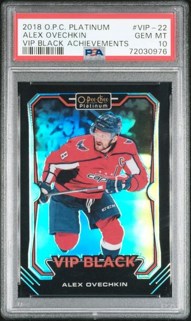 2018-19 OPC Platinum VIP Black Achievements #VIP-22 Alex Ovechkin PSA 10