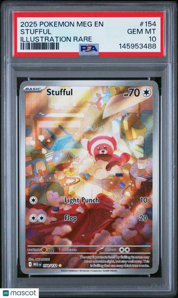 2025 Pokemon Meg EN-Mega Evolution Stufful Illustration Rare PSA 10 #154