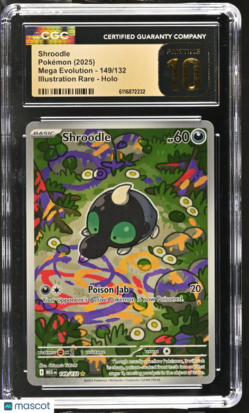 2025 Pokemon Mega Evolution Shroodle Holo Illustration Rare CGC 10 #149/132