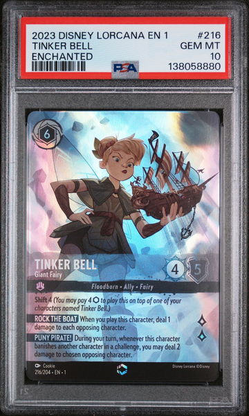 2023 Disney Lorcana the First Chapter Enchanted Tinker Bell #216 PSA 10