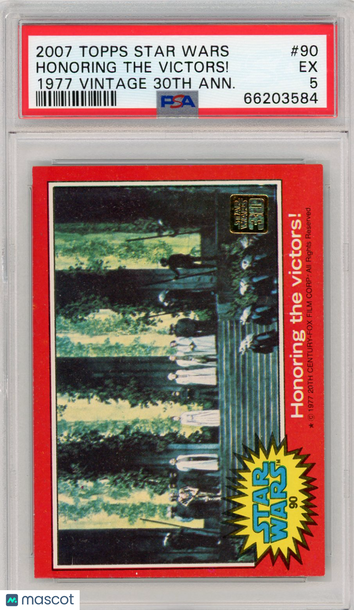 2007 Topps Star Wars 1977 Vintage 30th Anniversary Stamped Card Honoring The Victors! #90 PSA 5