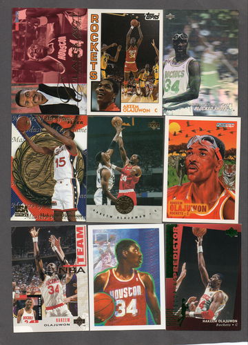 Hakeem Olajuwon NBA Basketball Card Lot (32) - HOF Rockets Nice Variety