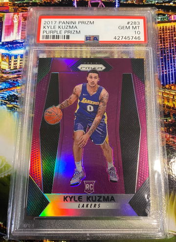 2017 Kyle kuzma purple prizm /75 gem mt 10 #283