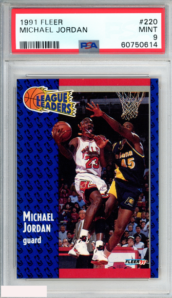 1991 FLEER MICHAEL JORDAN #220 CHICAGO BULLS HOF PSA 9 MINT