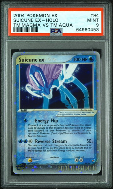 2004 Pokemon Ex Team Magma Vs Team Aqua Holo Suicune Ex #094 PSA 9