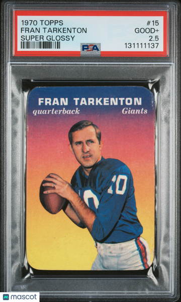 1970 Topps Super Glossy Football Fran Tarkenton #15 PSA 2.5