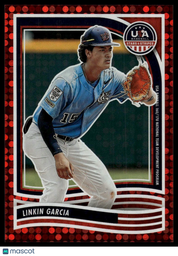 2024 Panini Stars & Stripes USA Baseball Linkin Garcia #153 Red SN