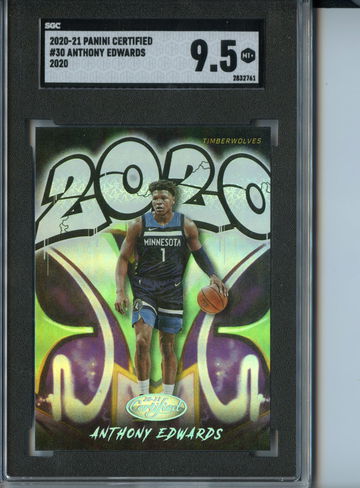 RC SGC 9.5 Anthony Edwards Certified 2020 Graffiti #30 Gem Mint Rookie