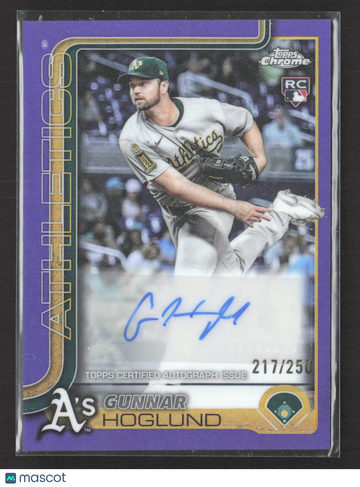 2025 Topps Chrome Gunnar Hoglund #AC-GH Purple RC 217/250 Auto