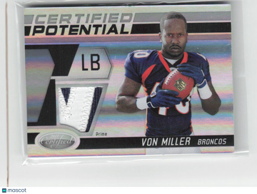 2011 Panini Certified Von Miller #36 Certified Potential Materials Prime /50 ROOKIE CARD SN MEM SILVER SICK CARD!!!