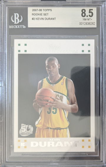 2007-2008 Topps Rookie Set #2 Kevin Durant BGS 8.5