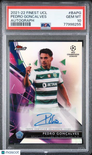2021-2022 Topps Finest UEFA Champions League Autographs Pedro Goncalves #BAPG PSA 10