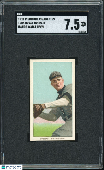 1909-11 T206 Orval Overall Piedmont Hands Waist Level SGC 7.5