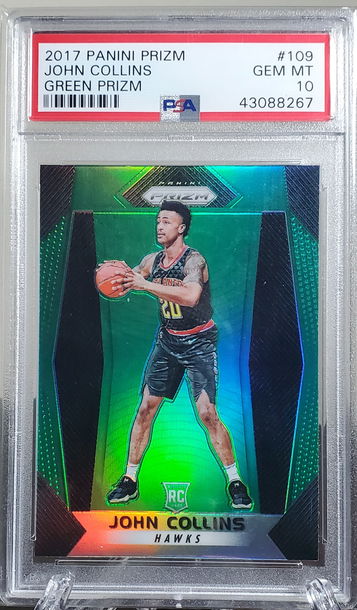 John Collins 2017 Panini Prizm Green RC Rookie PSA 10