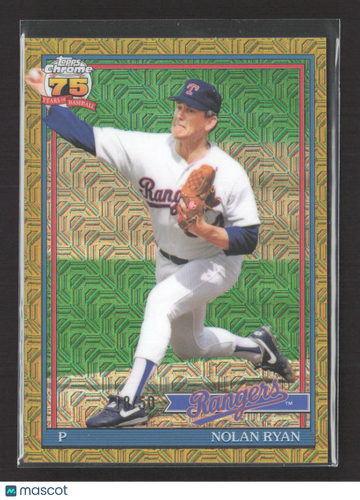 2021 Topps Chrome 75 Years of Baseball Nolan Ryan #91C-14 Gold Mojo Refractor