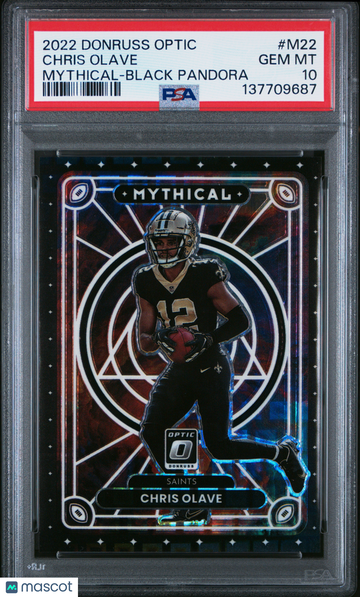 2022 Panini Donruss Optic Mythical Chris Olave #M22 Black Pandora PSA 10