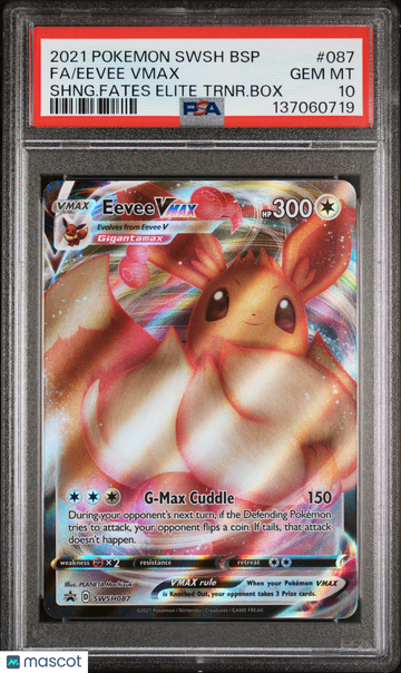 2021 Pokemon Swsh Black Star Promo Eevee VMAX Fa Shng.Fates Elite Trnr.Box PSA 10 #087