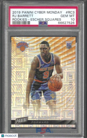 2019 Panini Cyber Monday Rookies RJ Barrett #RC3 Escher Squares PSA 8