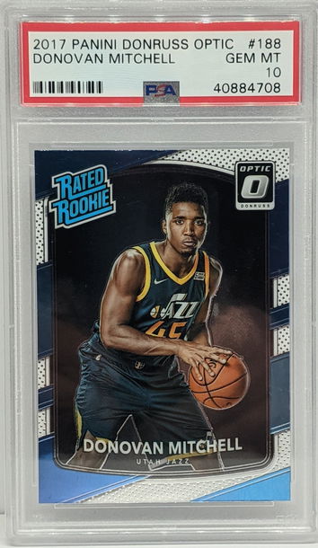 Donovan Mitchell 2017 Donruss Optic PSA 10