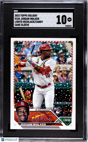 2023 Topps Holiday Jordan Walker #H154 Lights Necklace/Candy Cane Sleeve SGC 10