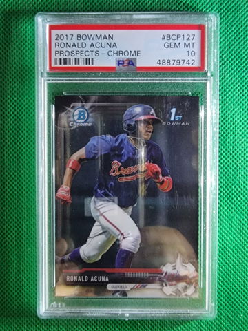 2017 BOWMAN CHROME RONALD ACUNA BCP127 PSA 10