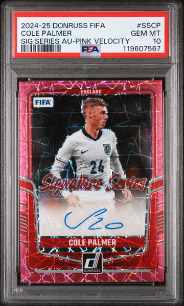 2024-25 Panini Donruss Sig Series Pink Velocity Cole Palmer #SS-CP Auto PSA 10