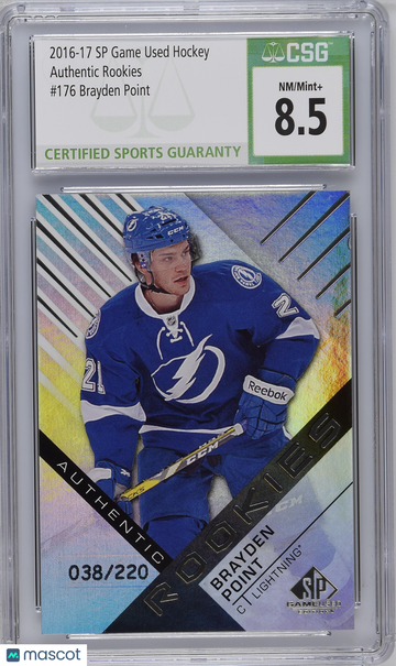 2016 Game Used Brayden Point #176 Authentic Rookies CSG 8.5